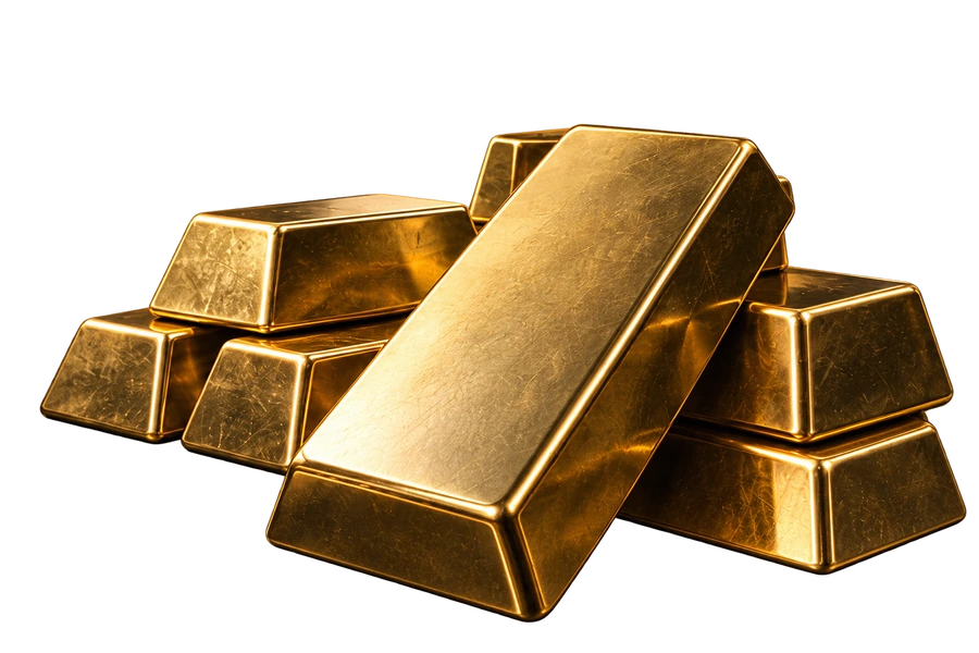 Illustrative physical gold bars.